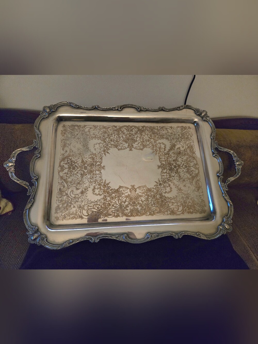 Wilcox 28"x17" Rochelle Silver Plated Butler Tray
